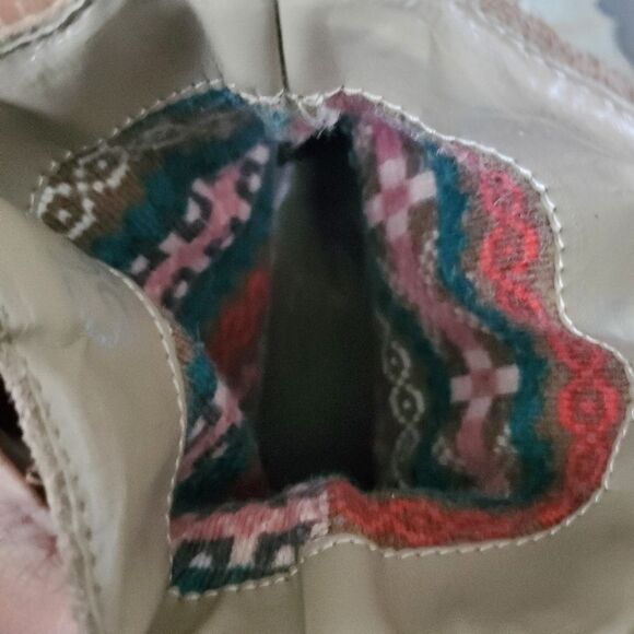 Sbicca Vintage Women's Booties Size 7.5 Tan Suede Fringe Western Ankle Boots - Picture 5 of 10